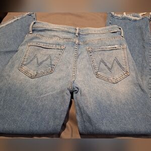 MOTHER The Insider Crop Step Fray Straight Leg Jeans